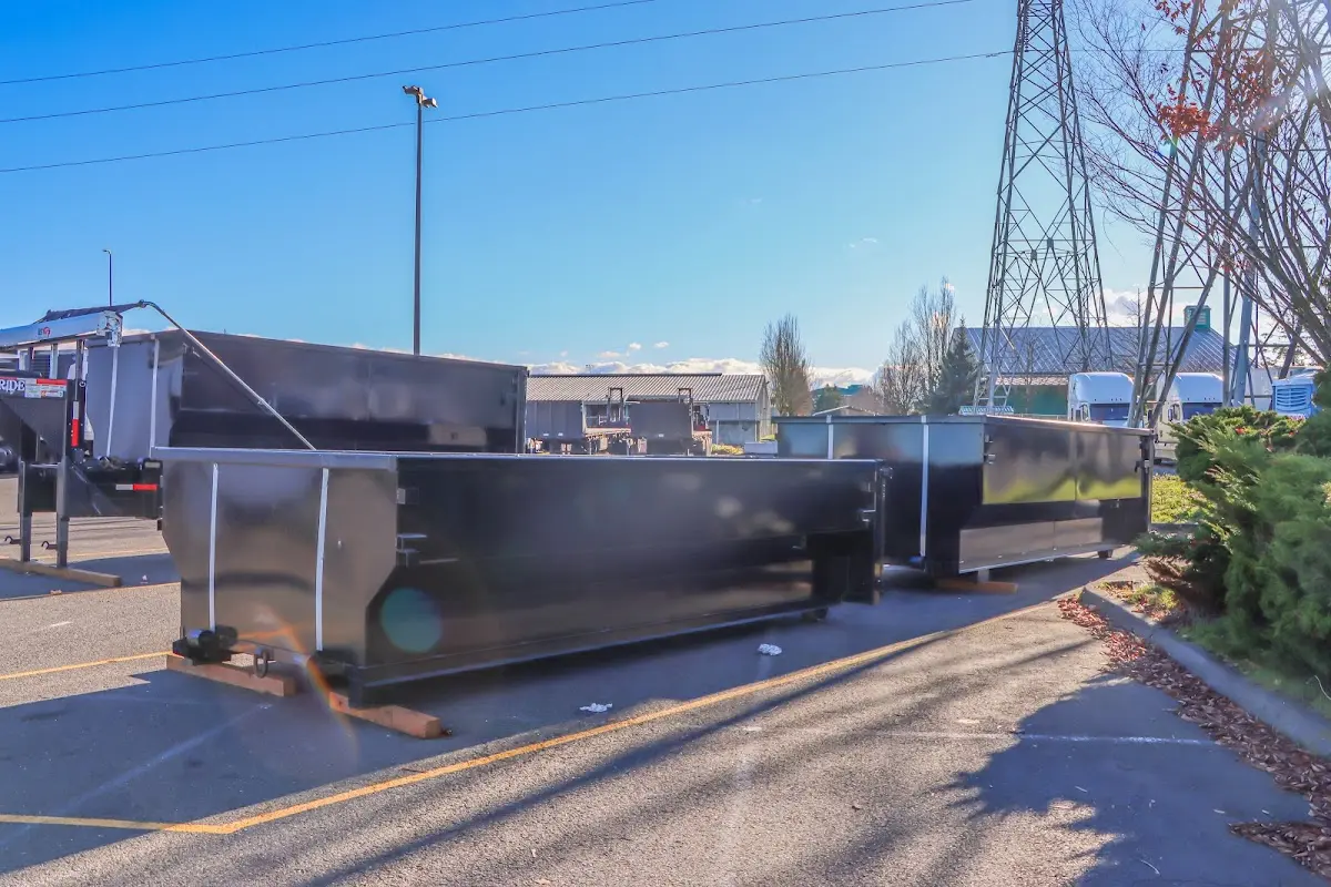 Roll-off dumpster ready for waste disposal at job site for Commercial Dumpster Rental in Ypsilanti